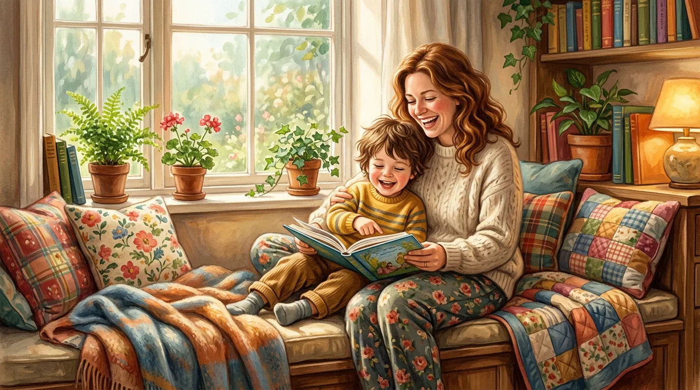 Personalisierte Kinderbuch-Vorschau für Mama mit liebevoller Familienszene.